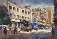 Farrukh Naseem, 15 x 22 Inch, Watercolor On Paper, Cityscape Painting,AC-FN-096